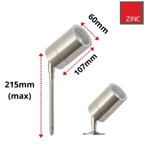 Outdoor Garden Spike Light with Dual Mount: Twin Packs & 2x GU10s: Stainless Steel