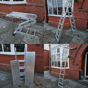 3.46m Lightweight Aluminium Folding Multi position Work Platform Ladder