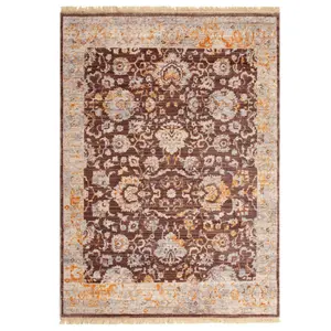 Brown Boho Flower Rug - Kansas