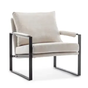 Faux Leather Suede Cream Graziana Accent Chair