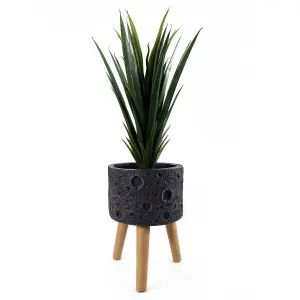 35cm x 24cm Large Lunar Black Planter