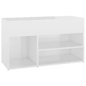 Berkfield Shoe Bench High Gloss White 80x30x45 cm Engineered Wood