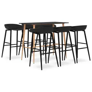 Berkfield 7 Piece Bar Set Black