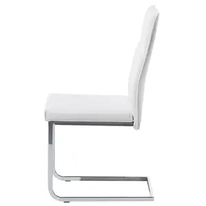 Set of 2 Dining Chairs ROCKFORD Faux Leather White