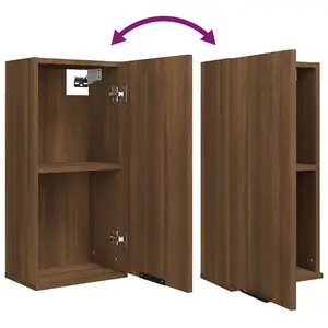 Berkfield 5 Piece Bathroom Cabinet Set Brown Oak Engineered Wood