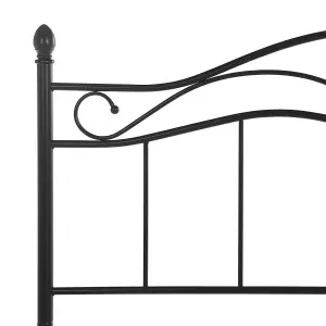 Metal EU Double Size Bed Black ANTLIA