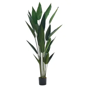 Artificial Plant Indoor Outdoor Plant House Plant Fake Strelitzia Tree in Black Pot 180 cm