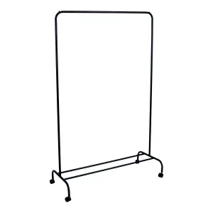 Matt black Single Clothes rail (L)440mm (H)1550mm