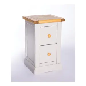 Loreo 2 Drawer Petite Bedside Table Wood Knob