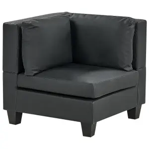 3-Seater Modular Faux Leather Sofa Black UNSTAD