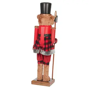 URBNLIVING 60cm Height Christmas Bear Nutcracker Soldier Keepsake Classic Xmas Ornament Luxury Figurine