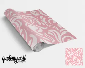 Salmon Pink Floral Pattern Vinyl Furniture Wrap