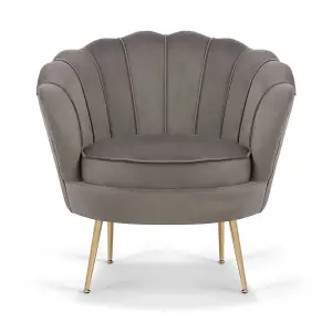 Velvet Grey Daisy Accent Chair