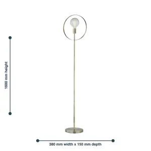 First Choice Lighting Hailey Brushed Gold Floor Lamp