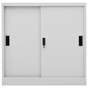 Berkfield Office Cabinet with Sliding Door Light Grey 90x40x90 cm Steel