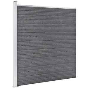 Berkfield WPC Fence Set 10 Square + 1 Slanted 1830x186 cm Grey