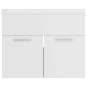 Berkfield Sink Cabinet with Built-in Basin White Engineered Wood