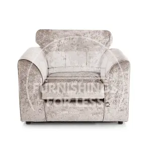 Crystal Crushed Velvet Fabric Fabric Single Seater Armchair Mink