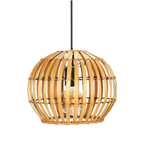 First Choice Lighting Set of 2 Lorisa Bamboo Natural Pendant Lightshades