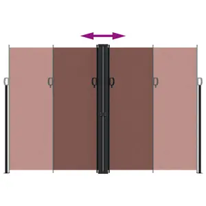 Retractable Side Awning Brown / 220" H x 600" W