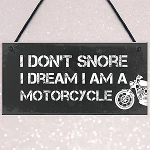 Red Ocean Motorbike Gifts For Men Funny Hanging Sign DREAM I AM A MOTORCYCLE Funny Garage Sign Biker Gifts For Him