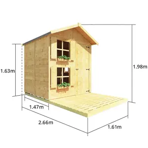 BillyOh Peardrop Junior Playhouse with Platform & Bunk - 6 x 5