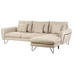 Corner Sofa SERSAN White Fabric Left Hand