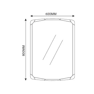 Julia Rectangular Bevelled Edge Frameless Mirror (H)80cm (W)60cm