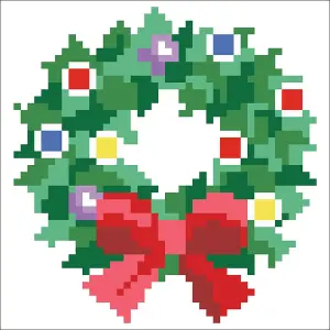 Diamond Painting Kit: Cushion: Christmas Wreath