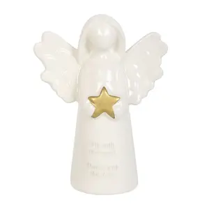 Something Different Fly With The Angels Sentiment Angel Ornament White/Gold (One Size)