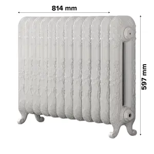 Arroll Daisy Cast iron White 12 Column Radiator, (W)814mm x (H)597mm