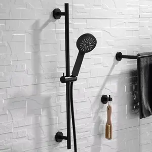 ENKI Contemporary Matte Black 3-Function Shower Slider Rail Kit ES032