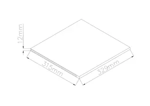 GoodHome Konnect White Rectangular Shelf (L)33cm x (D)31.5cm