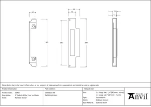 From The Anvil Polished Bronze  1/2" Rebate Kit for Euro Sash Lock