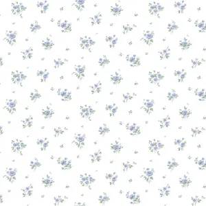 Galerie Pretty Prints Blue Rainbow Floral Wallpaper Roll