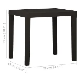 Berkfield Garden Table Anthracite 79x65x72 cm Plastic