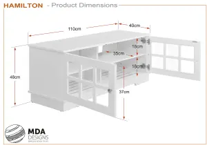 MDA Designs HAMILTON Black Traditional TV Cabinet for Flat Screens up to 55"