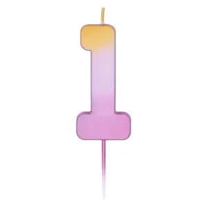 Pioneer Europe Ombre 1st Birthday Candle Rose Gold/Purple (One Size)