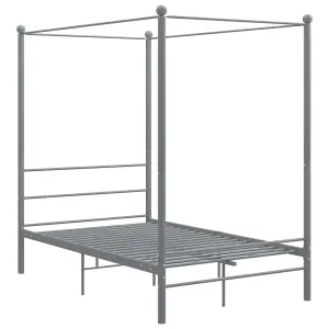 Berkfield Canopy Bed Frame Grey Metal 120x200 cm