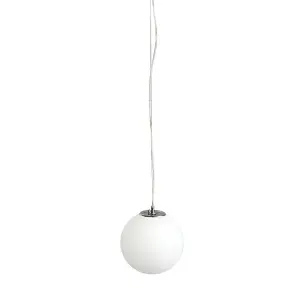 Luminosa Modern Hanging Pendant Chrome 1 Light  with Glass Shade, E27