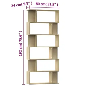 Berkfield Book Cabinet/Room Divider Sonoma Oak 80x24x192 cm Engineered Wood