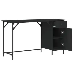 Berkfield Computer Desk Black 131x48x75 cm Engineered Wood