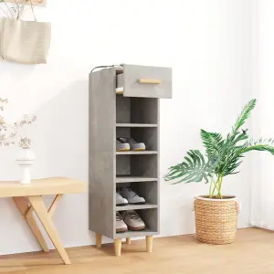 Shoe Cabinet Concrete Grey 30x35x105 cm Engineered Wood