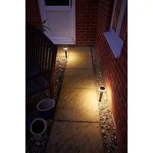 Black Low Voltage Battery Powered Integrated LED Aluminum Pathway Light Pack (Set of 2)