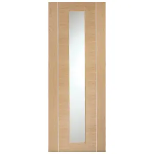 Internal Oak Pre-Finished Forli Door Clear Glass  - 1981 x 762 x 35mm (30")