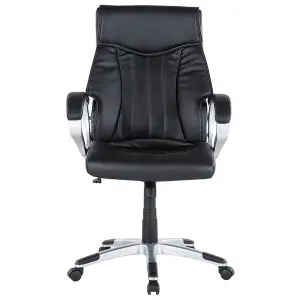 Executive Chair Faux Leather Black TRIUMPH