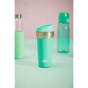 Interiors by Premier Turquoise 380ml Insulated Stainless Steel Travel Mug, Travel Mug with Lid, Thermal Travel Mug, Thermos Mug