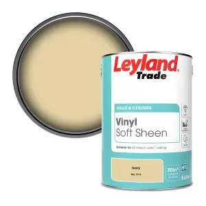 Leyland Trade Vinyl Soft Sheen Walls & Ceilings Emulsion Paint Ivory (RAL 1014) - 5L