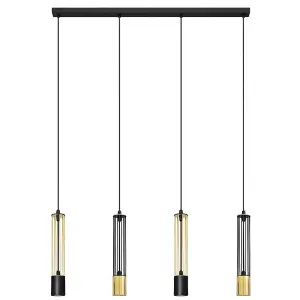 Luminosa Bars Straight Bar Pendant Ceiling Light Black, Gold 100cm