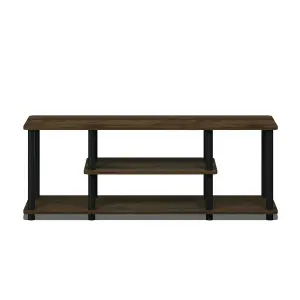 Furinno Turn-N-Tube No Tools 3D 3-Tier Entertainment TV Stands, Columbia Walnut/Black